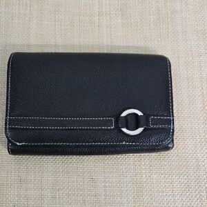 Elegant Black Leather Wallet EUC